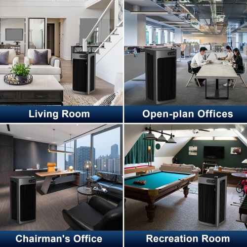 Jafända Smart Air Purifier Large Room 6862 sq ft, Dual Filtration HEPA & Act. Carbon Filters, Air Cleaner Dust, Pollen, Smoke, mold, Allergies,