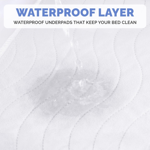 Canadian Linen Reusable Bed Pads, 30"x34", 4 Pack Waterproof Washable Quick Dry Absorbent Breathable Non Slip Incontinence Pee Pads Mattress Protector