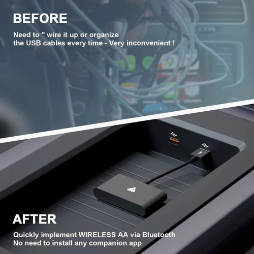Android Auto Wireless Adapter, A2A Dongle for Cars & Stereo Systems with Wired Android Auto, Plug & Play, Easy Wireless Setup for Android Phones