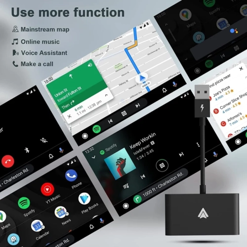 Android Auto Wireless Adapter, A2A Dongle for Cars & Stereo Systems with Wired Android Auto, Plug & Play, Easy Wireless Setup for Android Phones