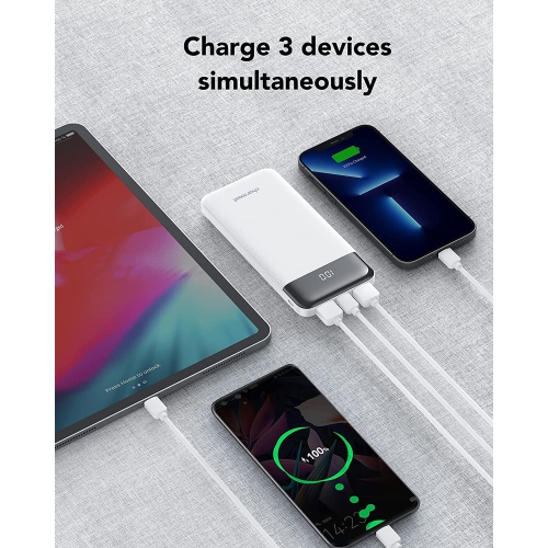 Chargeur portatif, chargeur portable USB-C, batterie d'écran 10000 mAh à recharge rapide 3 A, chargeur de batterie pour téléphone portable