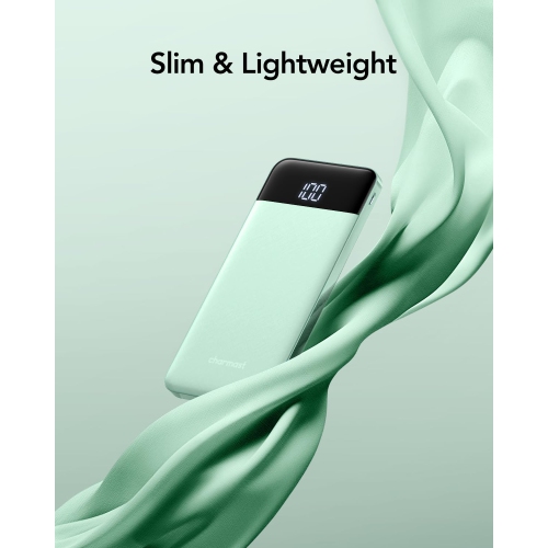 Portable Charger, USB C Power Bank, 3A Fast Charging 10000mAh LED Display Battery Pack, Slim Portable Phone Battery Charger for iPhone 13 12 11 X 8 7