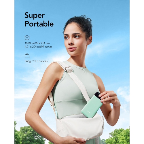 Portable Charger, USB C Power Bank, 3A Fast Charging 10000mAh LED Display Battery Pack, Slim Portable Phone Battery Charger for iPhone 13 12 11 X 8 7