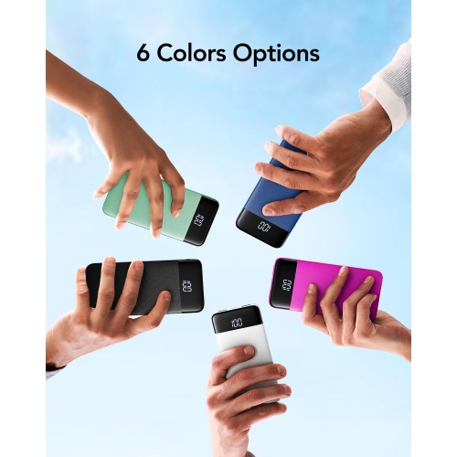 Portable Charger, USB C Power Bank, 3A Fast Charging 10000mAh LED Display Battery Pack, Slim Portable Phone Battery Charger for iPhone 13 12 11 X 8 7