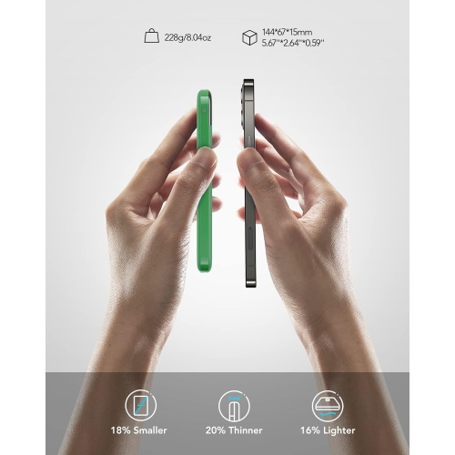 Chargeur portatif, batterie USB-C, écran DEL 10400&nbsp;mAh à chargement rapide 3&nbsp;A, chargeur mince pour iPhone 13 12 11 X 8 7 Samsung S21 S20