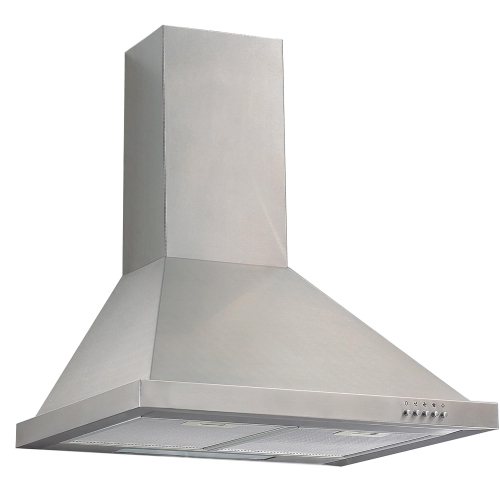 Ancona Pyramid with Rim Stainless Steel 450 CFM Wall Mount Range Hood, 30-Inch
