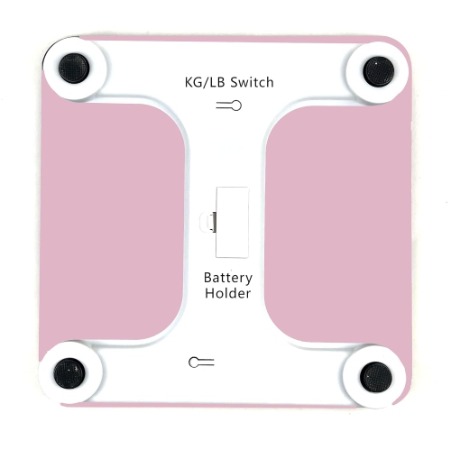 KUNOVA Pink Color Digital Bathroom Weight Body Scale with Smart Step-on Technology, Backlit White LED Display, Room Temperature, Battery Level