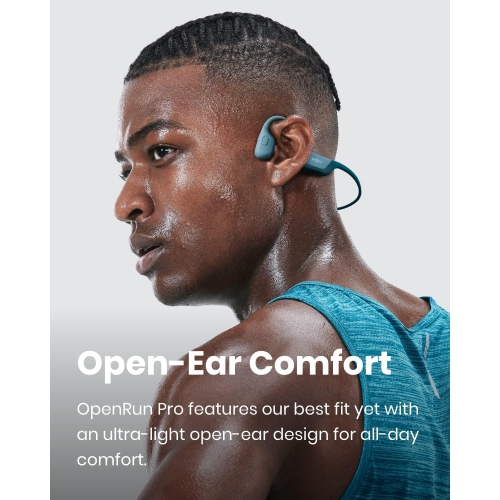 Open Box - Shokz OpenRun Pro Bone Conduction Open-Ear Bluetooth Headphones - Blue