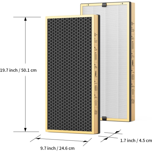Filtre de rechange Jafända JF888, paquet de 2 filtres à COV, avec charbon actif 4,4&nbsp;lb et SP-Permanganate granuleux, retirer le formaldéhyde,