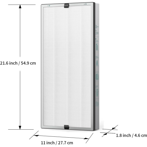 Jafända Filtre à air de remplacement pour purificateur d'air JF999, filtre True HEPA 3-en-1, charbon actif 1,68 lb, paq./2