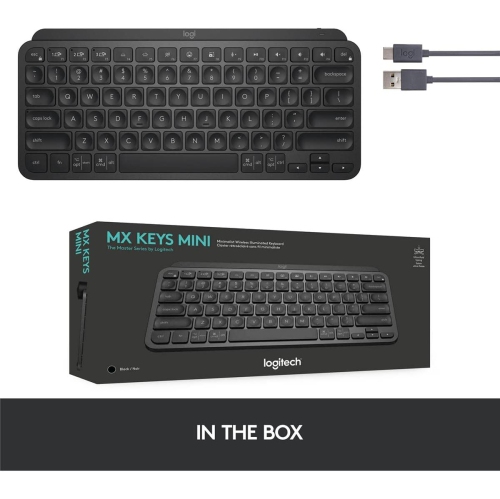 Clavier ergonomique rétroéclairé Bluetooth MX Keys Mini de Logitech - Noir