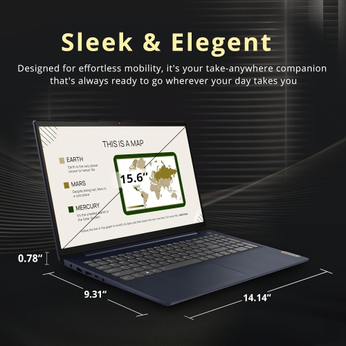 Lenovo IdeaPad 15.6" FHD Touchscreen Laptop, Intel Core i5-1155G7,512GB PCIe SSD,8GB RAM, Intel Iris Xe Graphics, HD Webcam, Win 11, Abyss Blue, 32GB
