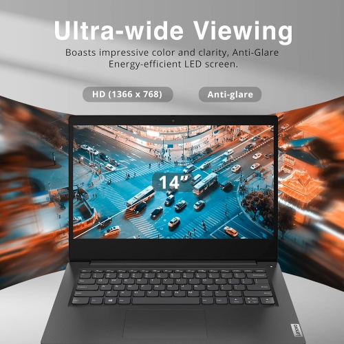 Lenovo Ideapad 3 14 po HD, Intel Pentium Gold 6405U, 256 Go PCIe SSD, mémoire vive 8 Go, carte graphique Intel UHD, caméra Web HD 720P