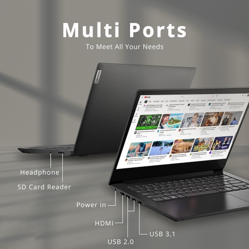 Lenovo Ideapad 3 14 po HD, Intel Pentium Gold 6405U, 256 Go PCIe SSD, mémoire vive 8 Go, carte graphique Intel UHD, caméra Web HD 720P