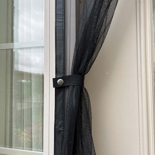 KUNOVA Size Up to 34"x82" Max Magnetic Screen Door Double Instant Mesh Curtain with Full Frame Magic Tape Mesh Door Cover for Front Door and Home