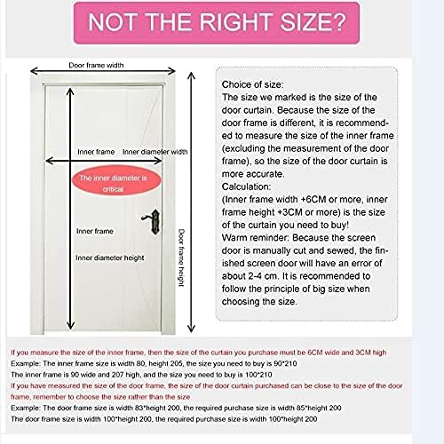 KUNOVA Size Up to 34"x82" Max Magnetic Screen Door Double Instant Mesh Curtain with Full Frame Magic Tape Mesh Door Cover for Front Door and Home