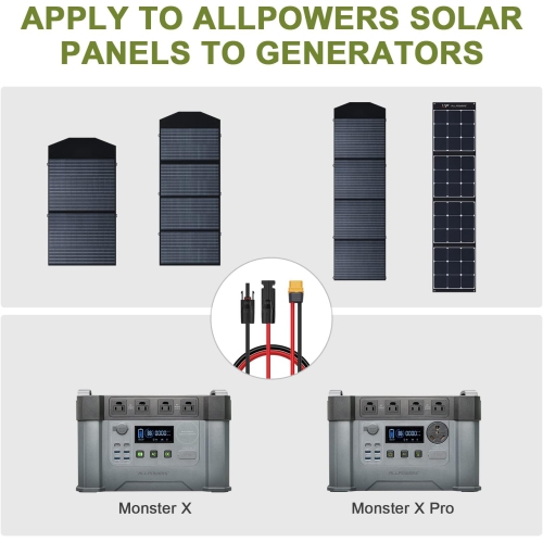 ALLPOWERS Solar Female and Male Connector to XT60 Adapter Cable