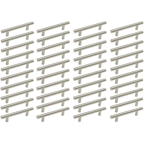 Stanz 40 Pieces Pcs Stainless Steel Brushed Satin Nickle Kitchen Cabinet Pull Handles T Bar Pull; Kitchen Cabinet Hardware, Dresser Drawer Handles 5"