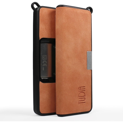 Étui de voyage en cuir de TUDIA compatible avec KardiaMobile 6&nbsp;L - Pêche