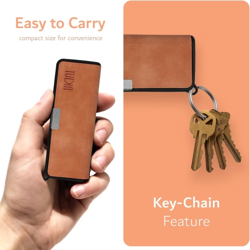 Étui de voyage en cuir de TUDIA compatible avec KardiaMobile 6&nbsp;L - Pêche