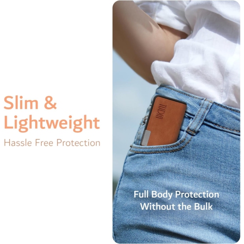 Étui de voyage en cuir de TUDIA compatible avec KardiaMobile 6&nbsp;L - Pêche