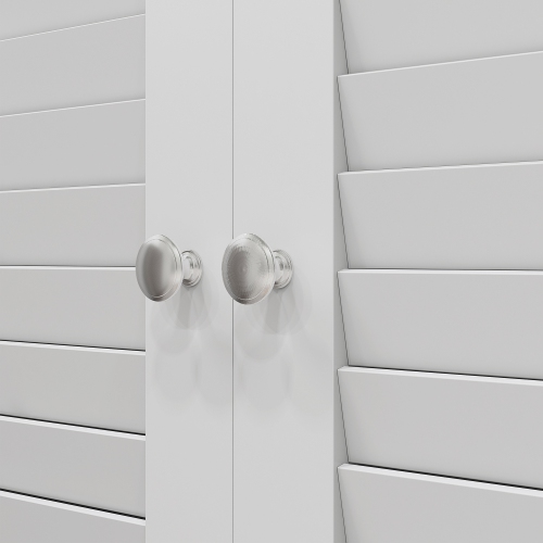 HOMCOM Tall Bathroom Cabinet, Bathroom Storage Cabinet With Glass/Louvred Doors and Adjustable Shelf, Linen Cabinet, White