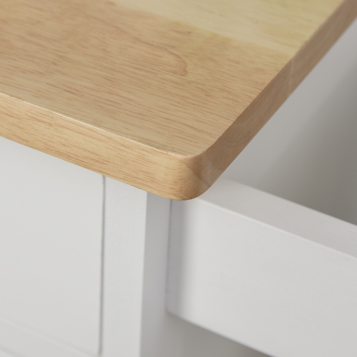 HOMCOM – îlot de cuisine roulant avec rangement, chariot de cuisine sur roulettes avec tiroir, porte en verre, porte à serviettes et tablette