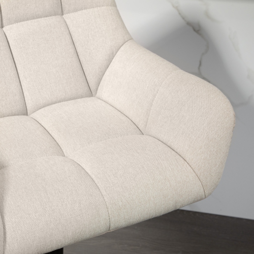 HOMCOM Adjustable Bar Stools Set of 2, Swivel Tufted Linen Fabric Barstools with Footrest and Armrests, Bar Chairs for Kitchen Counter and Dining