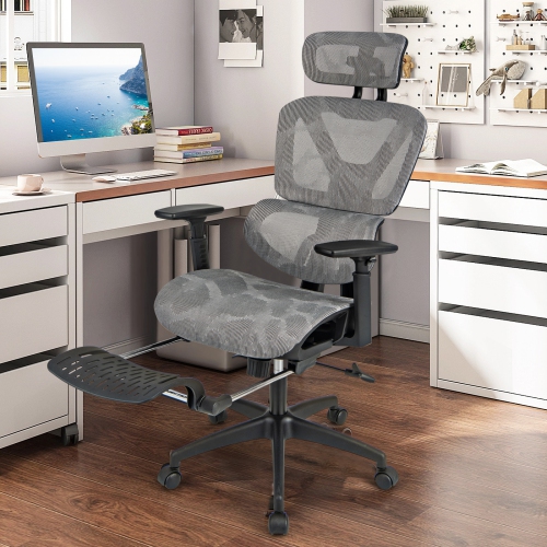 Costway Mesh Office Chair Executive Chair with 90°-120° Tilting Backrest Lumbar Support