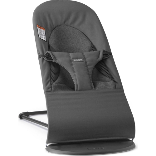BabyBjorn Bouncer Balance in Soft Woven Fabric - Dark Grey on Black Frame