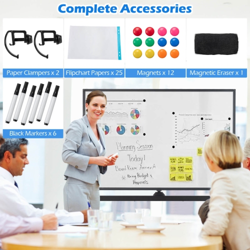 Support Mobile à Roulettes Pour Tableau Blanc - Réglable En Hauteur Et Angle - Jusqu'à 240x120cm - IYUESQ