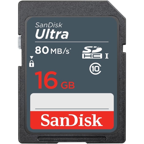 SANDISK  16GB Ultra Sdhc Uhs-I Class 10 Memory Card 80Mb/s U1, Full HD, Sd Camera Card Sdsduns-016G-Gn3In