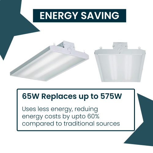 2FT LED Linear High Bay Lights Dimmable, 105W/85W/65W Power Selectable, 135LM/W, 4000K/5000K CCT Adjustable, Includes V Hooks, 10ft Cord, Ideal for