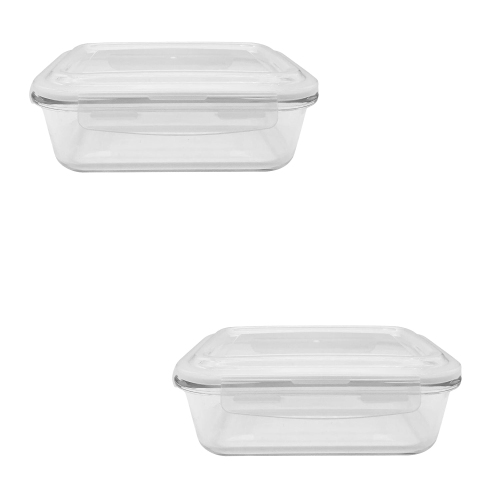 ERAWARE  - Set Of 2 Borosilicate Glass Containers, Airtight And Leak-Proof, Oven Safe, 1520 Ml