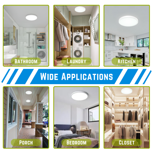 Plafonnier encastré à DEL de 7 po, plafonnier à intensité réglable, 28 W 3200LM, surface de montage ronde à profil bas, 3CCT sélectionnable, ETL