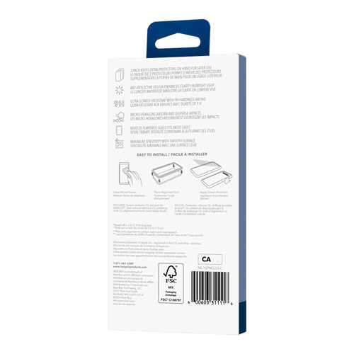 Protecteur d'écran en verre antireflet d'Insignia pour iPhone 16 Pro Max - Paquet de 3 - Exclusivité de Best Buy