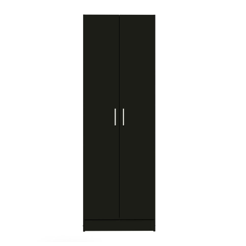 Madesa Modern Pantry Storage Cabinet Armoire Closet with 2 Doors and 5 Utility Shelves 23"L Wooden Organization Unit - Black
