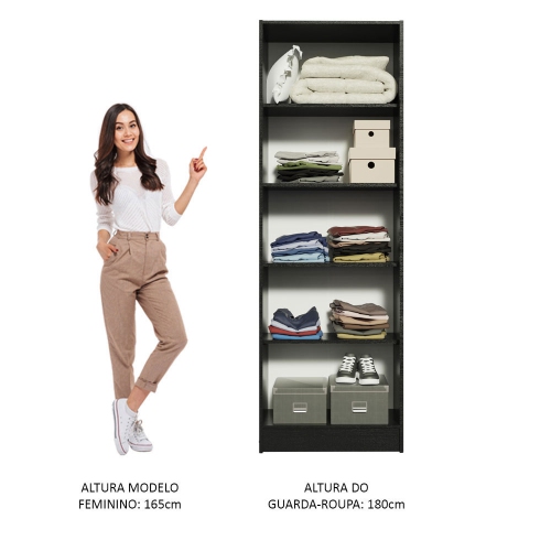 Madesa Modern Pantry Storage Cabinet Armoire Closet with 2 Doors and 5 Utility Shelves 23"L Wooden Organization Unit - Black