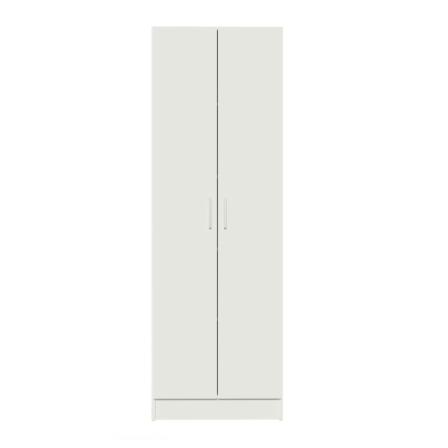Madesa Modern Pantry Storage Cabinet Armoire Closet with 2 Doors and 5 Utility Shelves 23"L Wooden Organization Unit - White