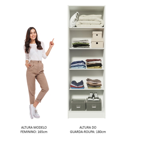 Madesa Modern Pantry Storage Cabinet Armoire Closet with 2 Doors and 5 Utility Shelves 23"L Wooden Organization Unit - White