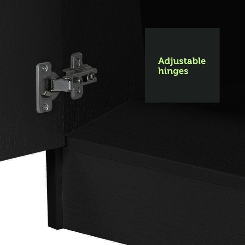 Madesa 2 Door Storage Cabinet with Ample Shelf Space 31"L Utility Armoire Closet Modern Entryway and Bedroom Organization Unit - Black