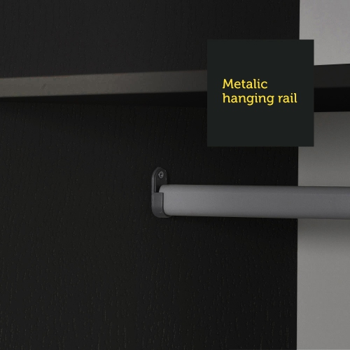 Madesa 2 Door Storage Cabinet with Ample Shelf Space 31"L Utility Armoire Closet Modern Entryway and Bedroom Organization Unit - Black