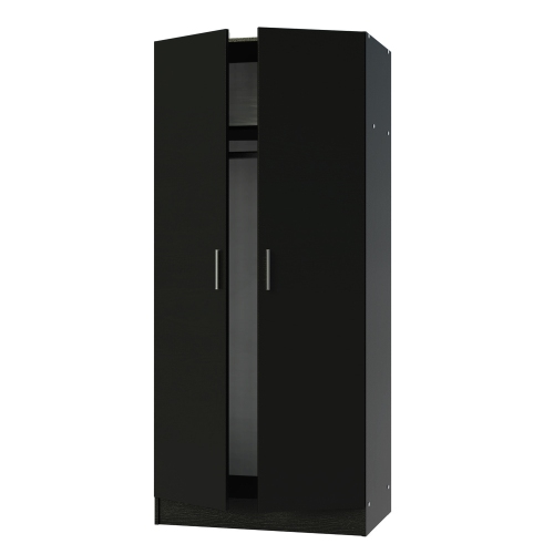 Madesa 2 Door Storage Cabinet with Ample Shelf Space 31"L Utility Armoire Closet Modern Entryway and Bedroom Organization Unit - Black