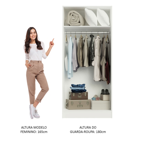 Madesa 2 Door Storage Cabinet with Ample Shelf Space 31"L Utility Armoire Closet Modern Entryway and Bedroom Organization Unit - White