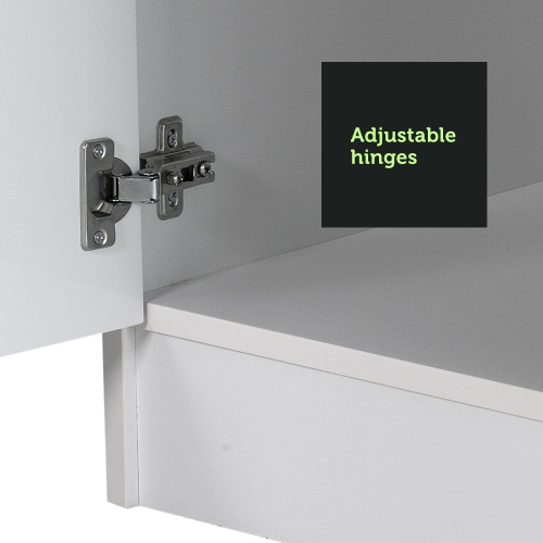 Madesa 2 Door Storage Cabinet with Ample Shelf Space 31"L Utility Armoire Closet Modern Entryway and Bedroom Organization Unit - White