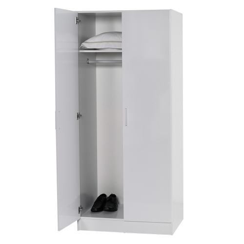 Madesa 2 Door Storage Cabinet with Ample Shelf Space 31"L Utility Armoire Closet Modern Entryway and Bedroom Organization Unit - White