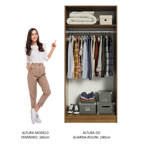 Madesa 2 Door Storage Cabinet with Ample Shelf Space 31"L Utility Armoire Closet Modern Entryway and Bedroom Organization Unit - Brown