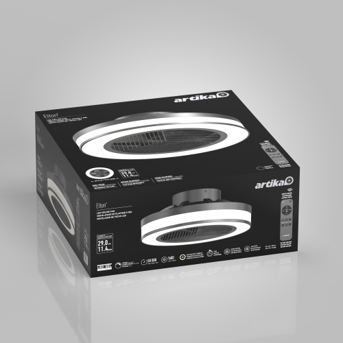 Artika Ceiling Fan with LED Light- Black