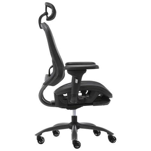 TygerClaw High Back Mesh Chair with Adjustable Arms - Black