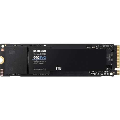 Samsung 990 M.2 2280 1TB PCI-E Gen 5 x2, NVMe 2.0 Internal Solid State Drive w/ Micro Connectors 5mm Low-Profile Heat Sink Kit & Mounting Screws